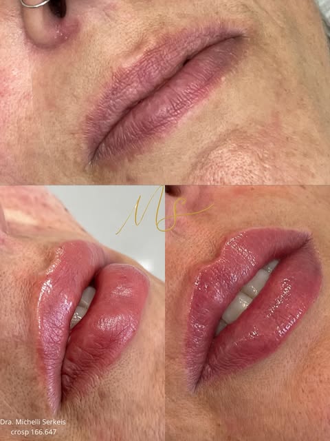 Registro clínico original de preenchimento labial
